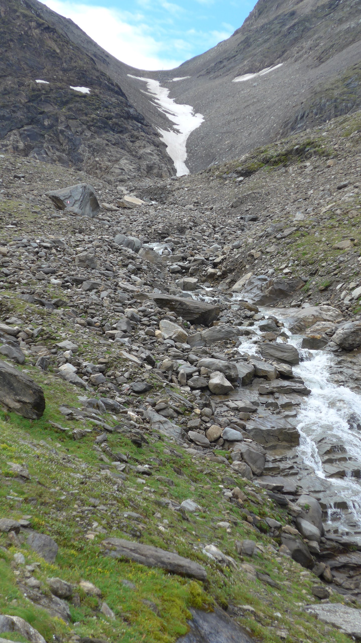 Altschneefeld und Schmelzwasser